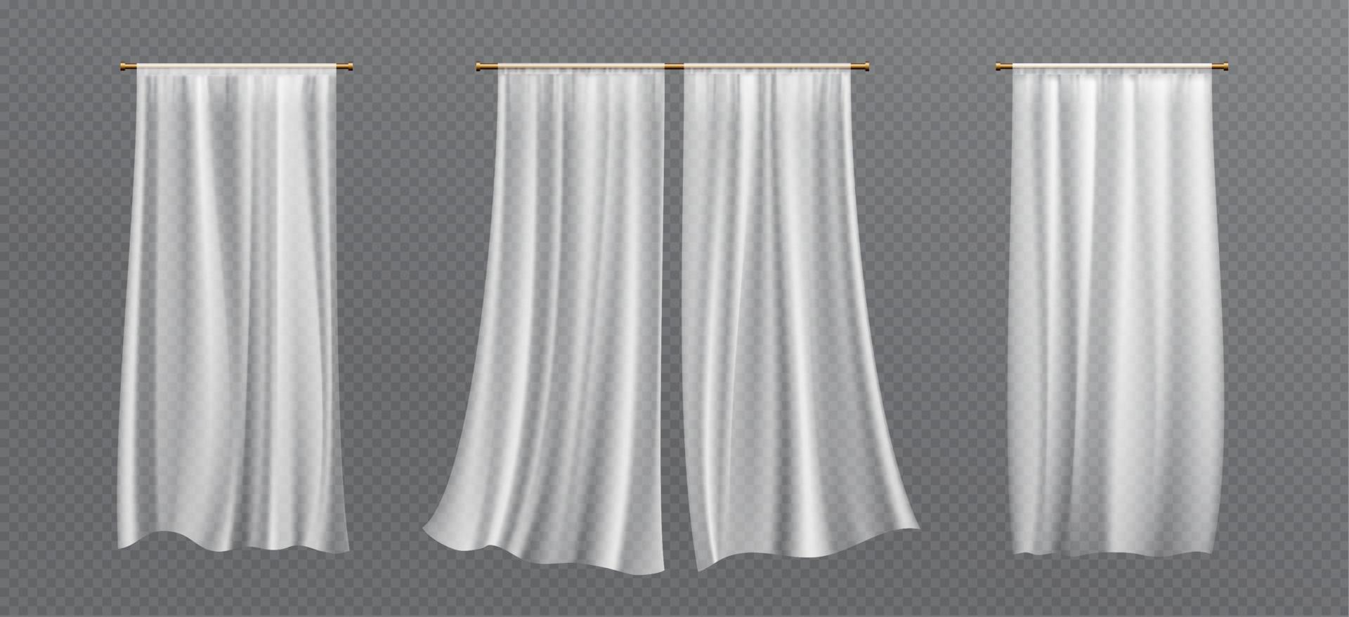 Realistic set of white curtains 23211863 Vector Art at Vecteezy