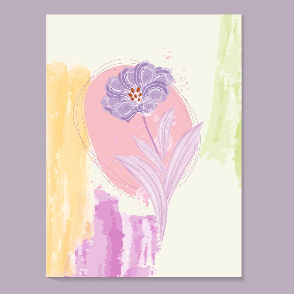 flowers on isolated background. Water Color floral illustrations for greeting cards or invitations. Botanical drawing of Flower with leaves vector