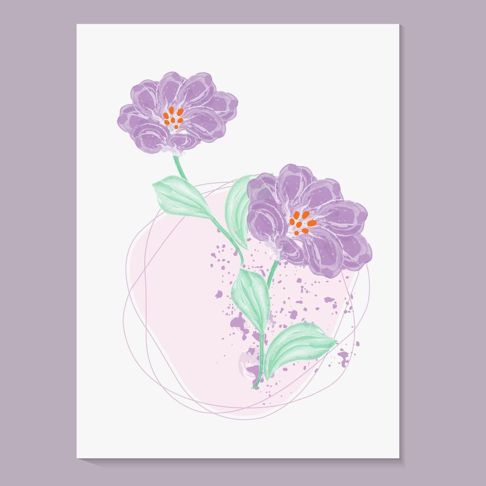 flowers on isolated background. Water Color floral illustrations for greeting cards or invitations. Botanical drawing of Flower with leaves vector