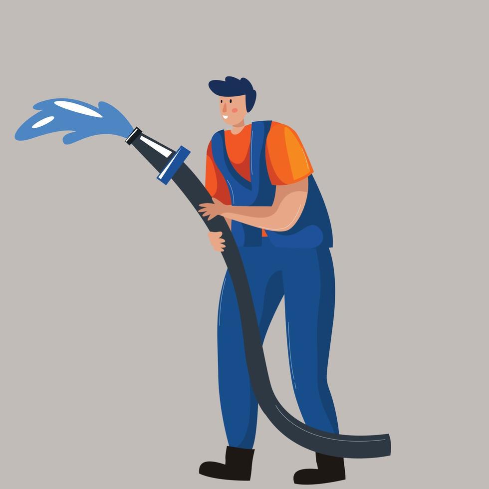 Man with hydrant vector