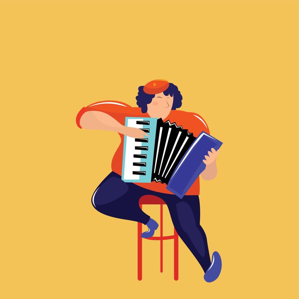 Men with music instrumental vector