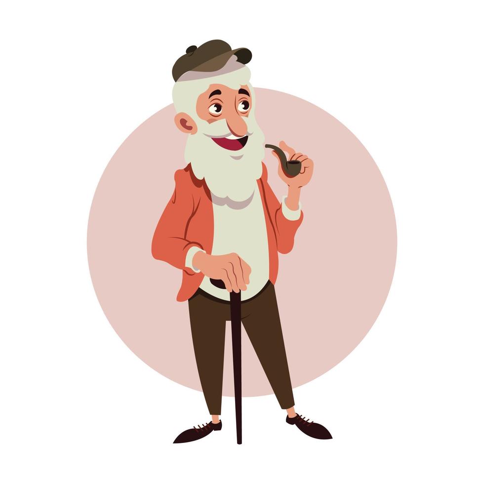 GrandFather is smoking vector