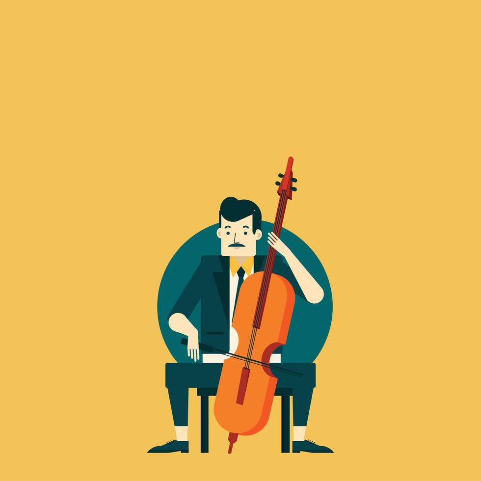 Men with music instrumental vector
