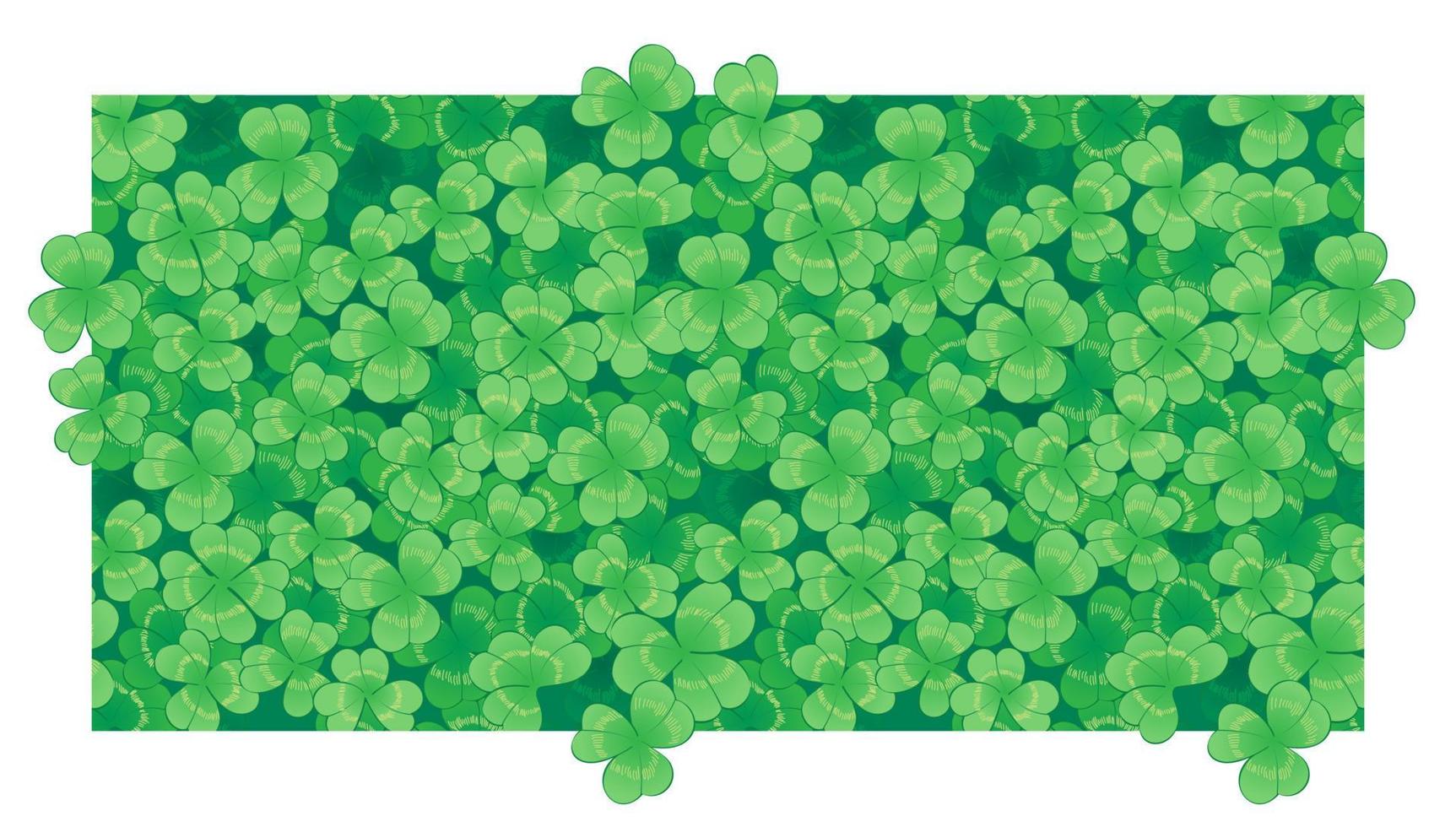 Vector seamless pattern with clover three and four leaves