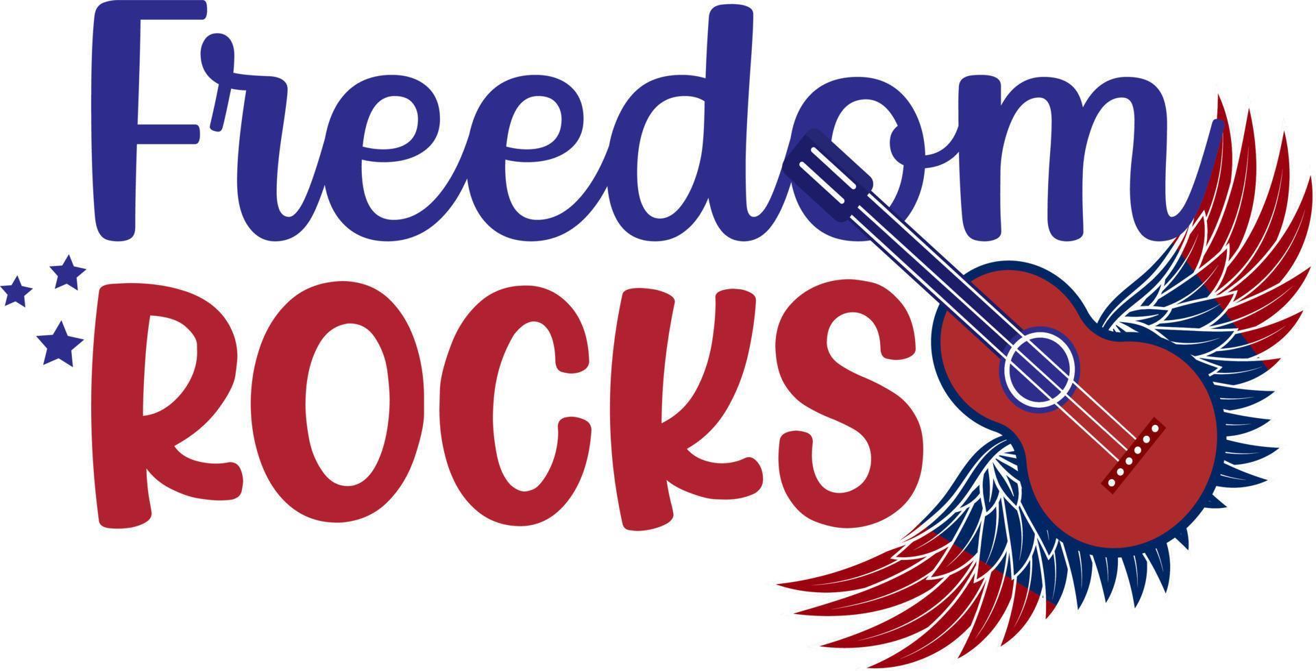 4th of July. Freedom rocks, vector