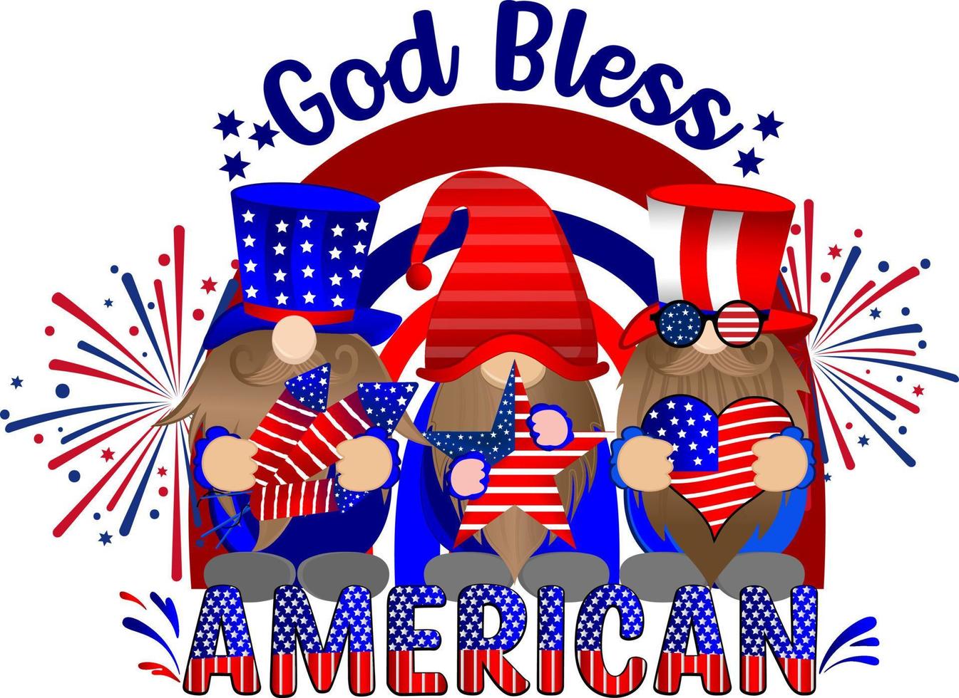 4th of July. God Bless American, vector