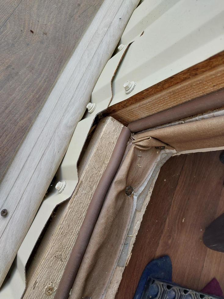 Door insulation with the tape photo