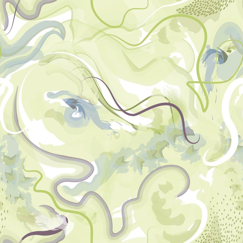 Abstract wavy lines. Watercolor drawing seamless pattern. Gentle multicolor texture. Endless pattern in bright spring style. Flowing waves abstraction. Modern background business graphics. vector