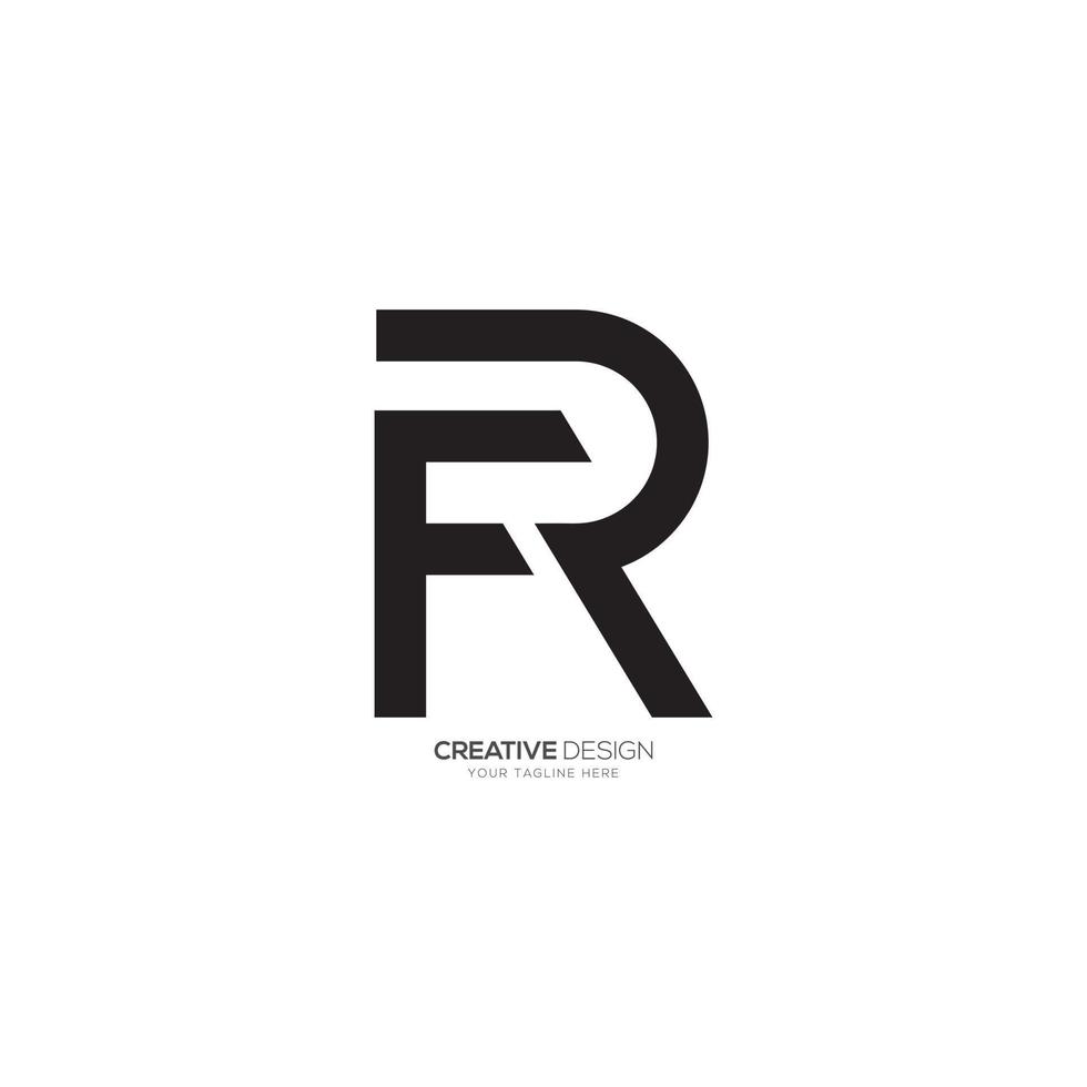 Letter F R or R F creative shape unique business branding monogram logo vector