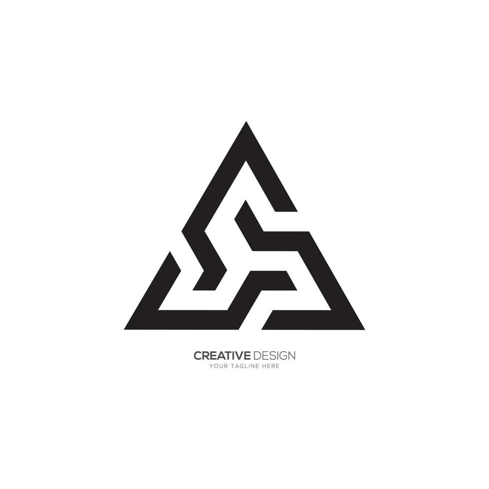 Letter c s v modern unique shape triangle monogram logo vector