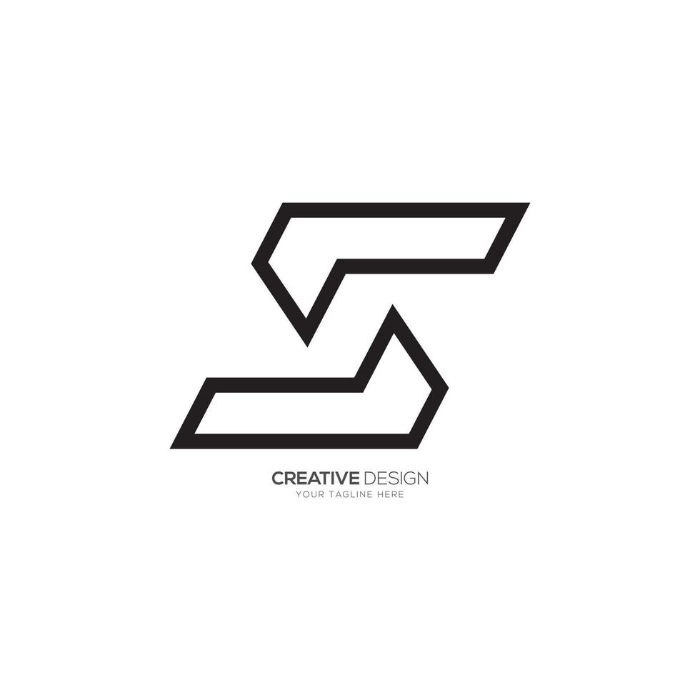 Modern letter S creative line negative space monogram logo vector