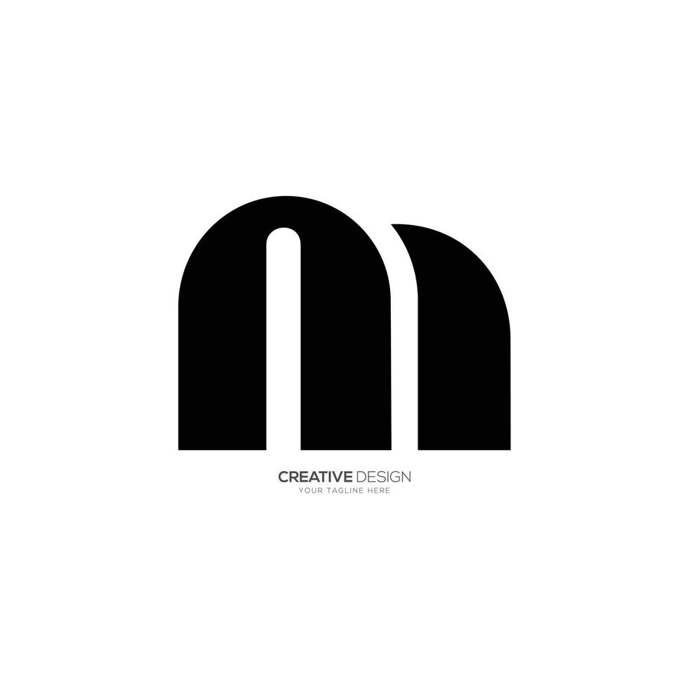 Letter M N or N M modern unique monogram creative logo vector