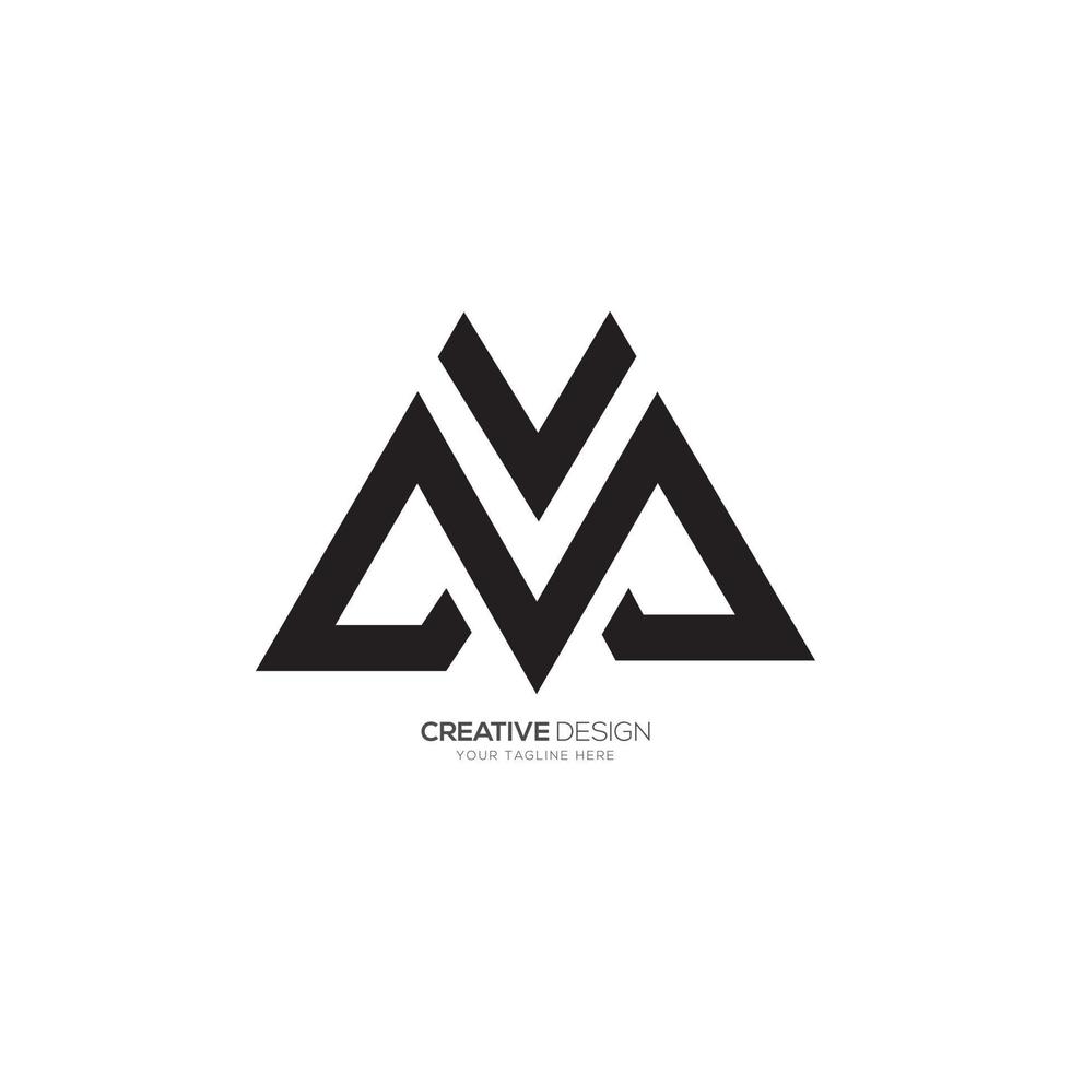 Modern line art letter V M creative elegant monogram unique logo vector