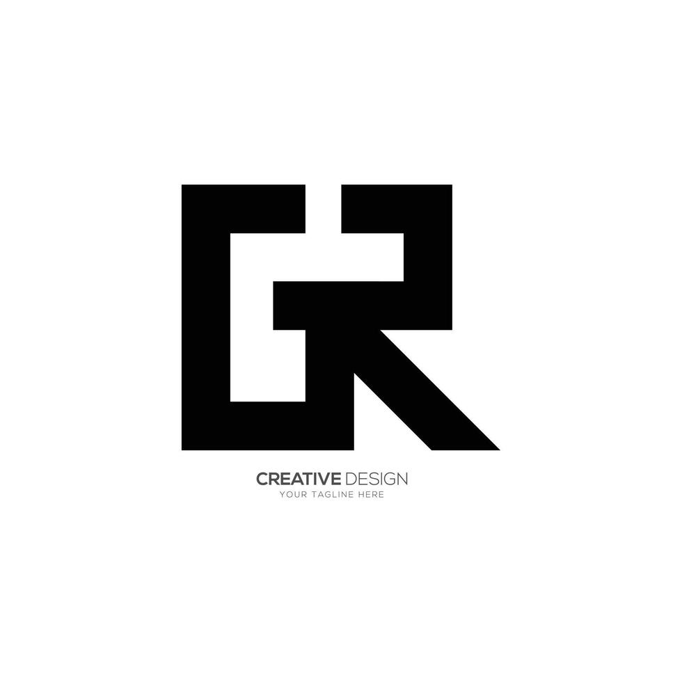 Modern letter G R unique flat creative monogram logo design vector