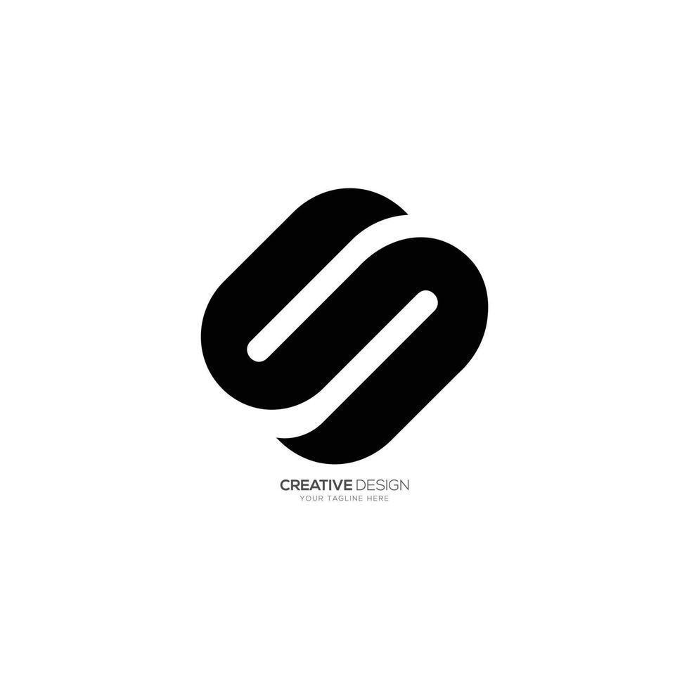 Letter S creative simple flat unique black typography logo vector