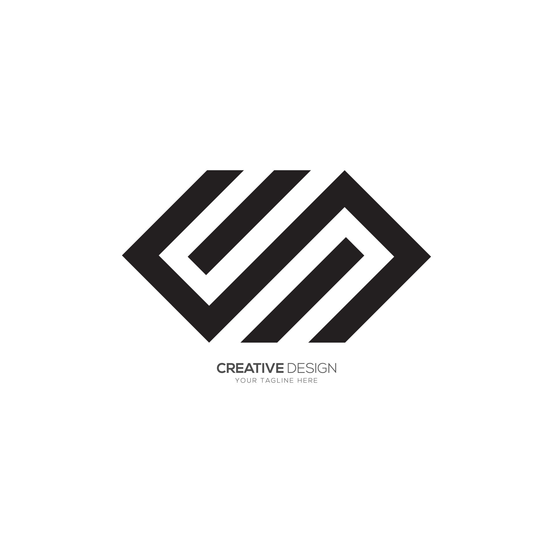 Modern letter e s m diamond shape line art minimal monogram logo ...