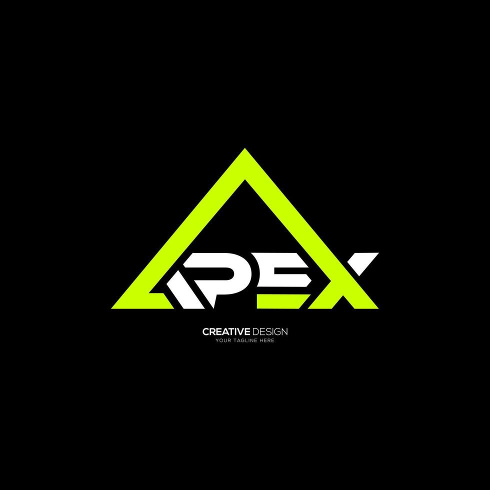 Apex triangle modern shape mountain branding unique logo vector