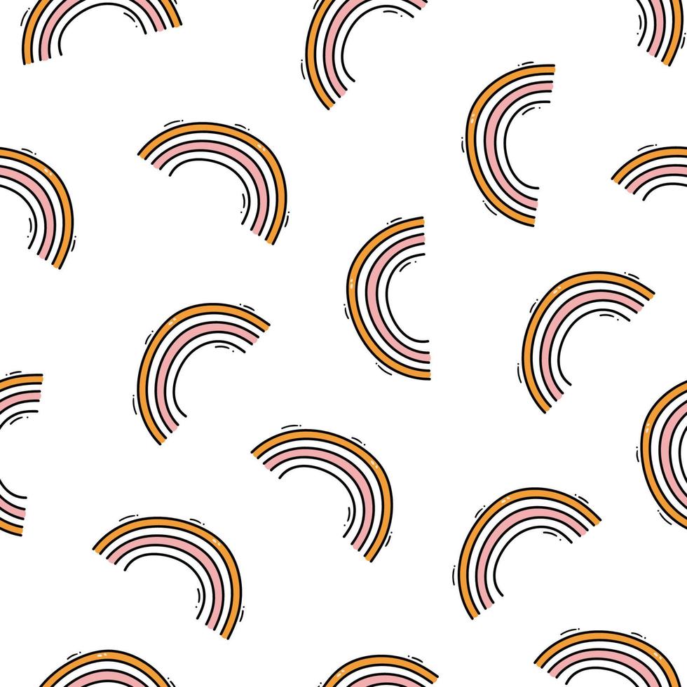 Hand drawing rainbow pattern illustration vector. Doodle seamless background. Color texture for fabric, wrapping, textile, wallpaper, apparel vector