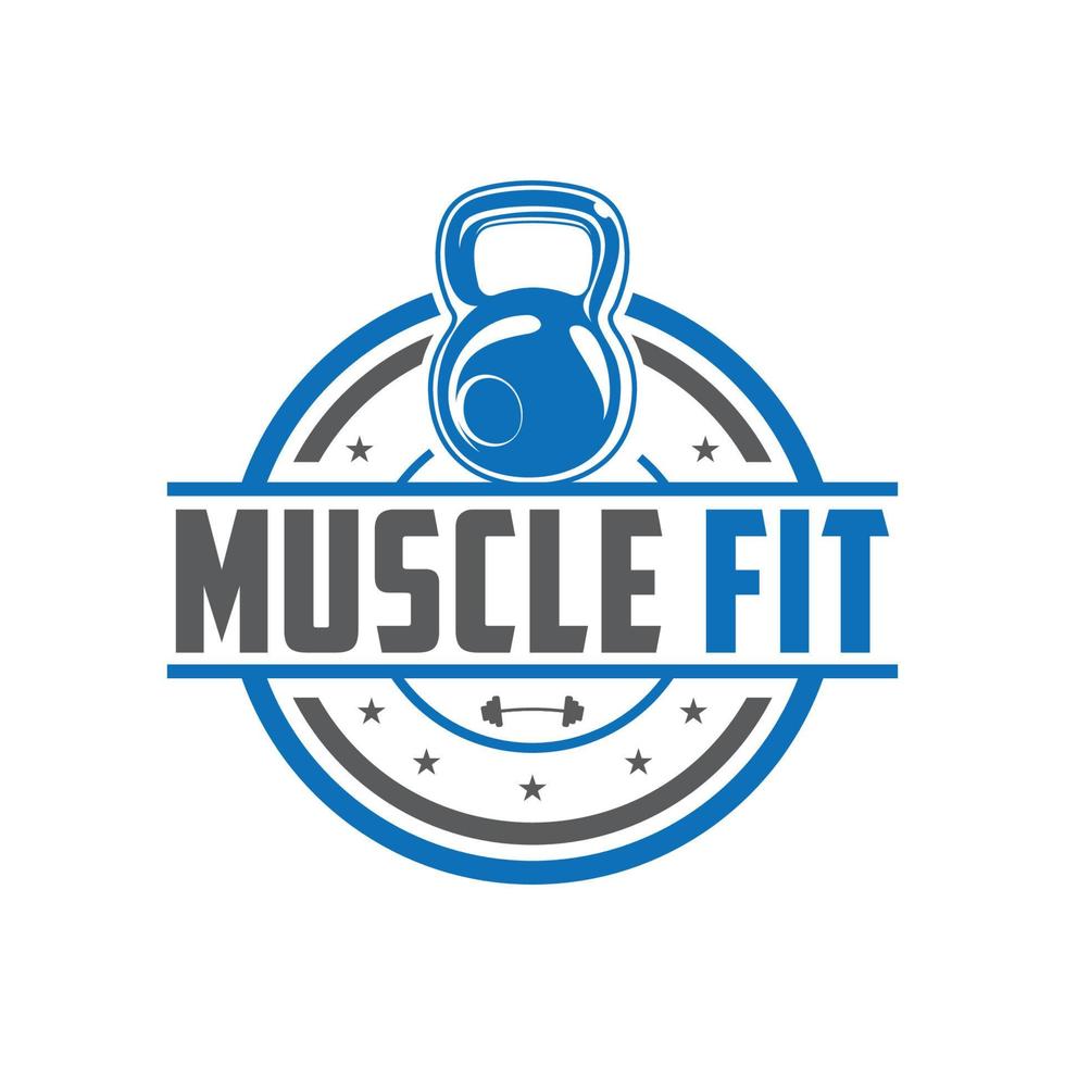 Muscle Fit badge vector logo design