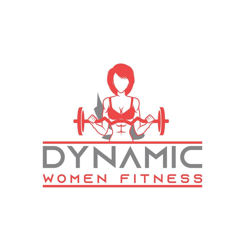 Dynamic women fitness logo vector