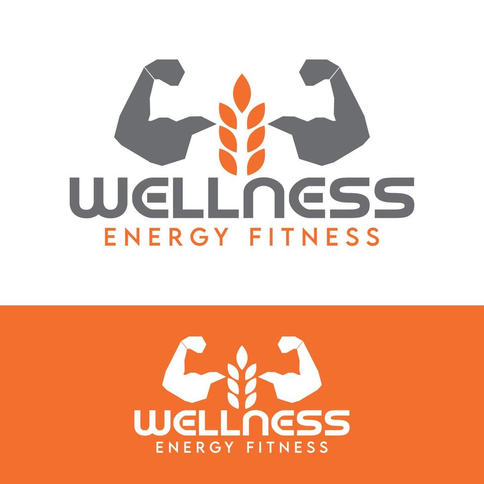 Wellness Energy Fitness elegant logo design vector