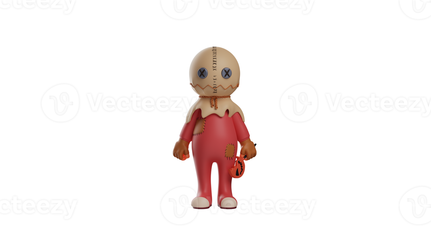 3D illustration. Trick r Treat 3D Cartoon Character. Trick r Treat cartoon ready to join a festival. Trick r Treat cartoon stood and froze in place. Boys wearing a scary costume. 3d cartoon character png