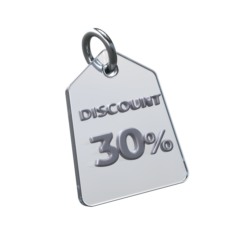 Discount Price Tag 3D Render Transparent Background png