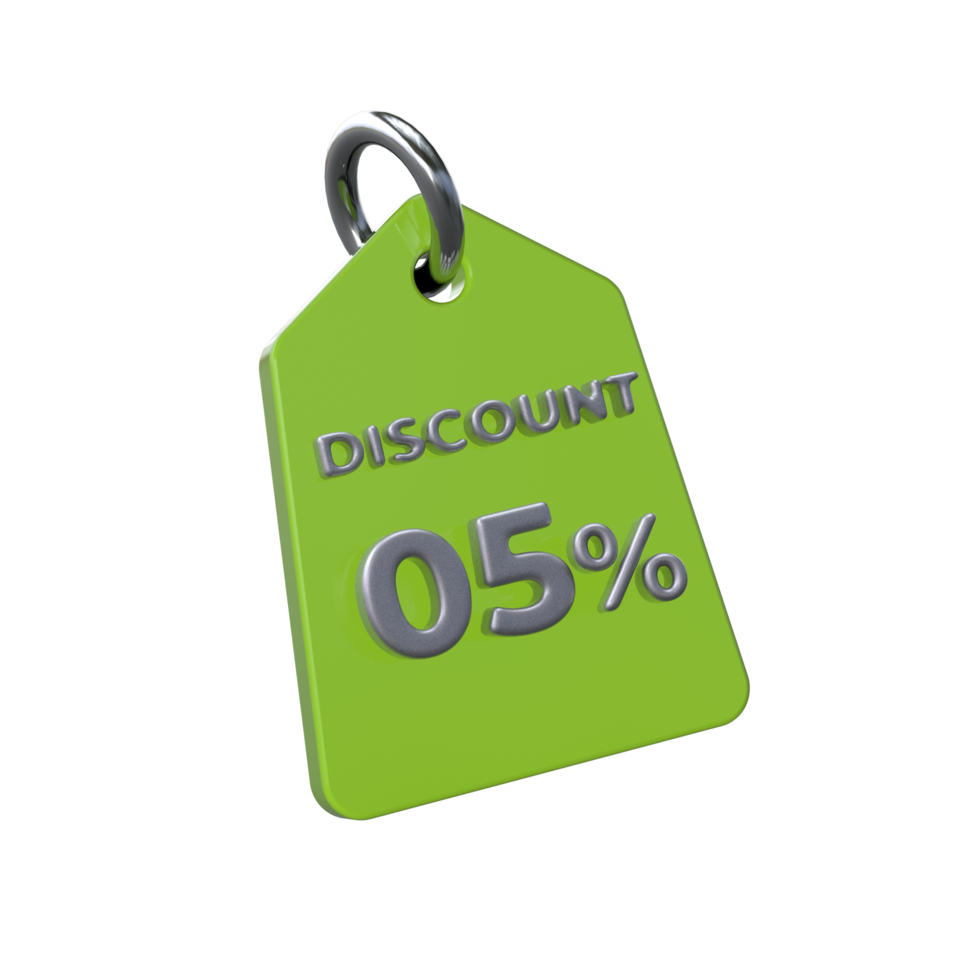 Discount Price Tag 3D Render Transparent Background png