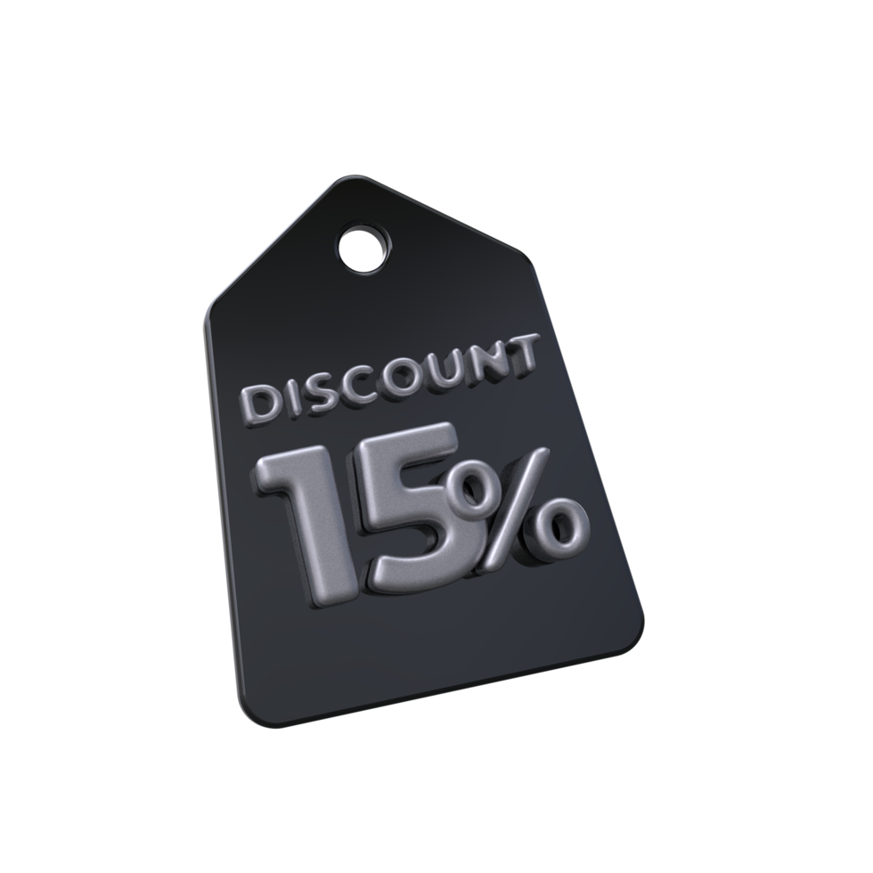 discount price tag 3d render transparent background png