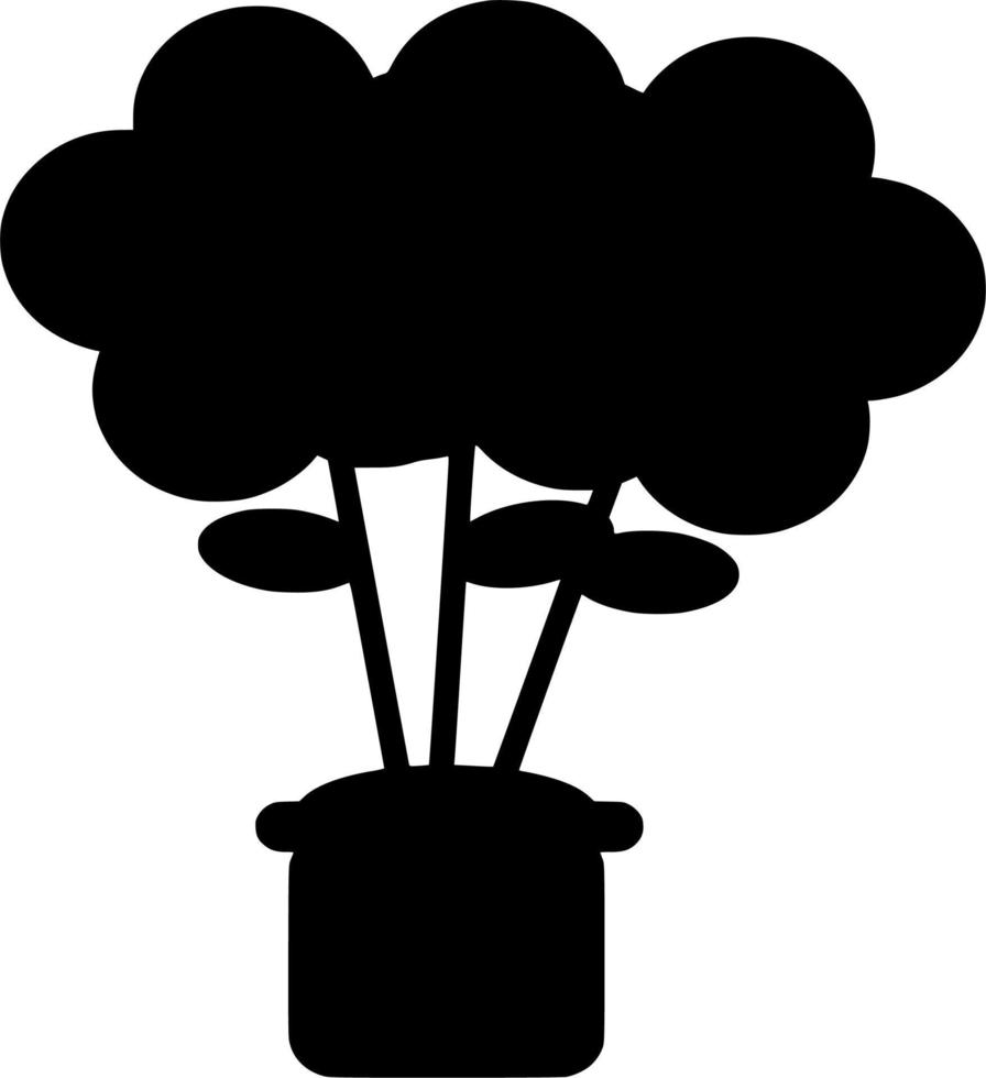 Vector silhouette of Flowers on white background