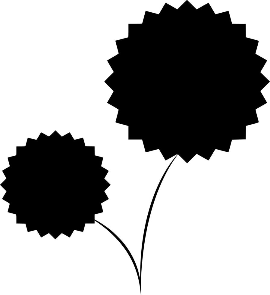 Vector silhouette of Flowers on white background