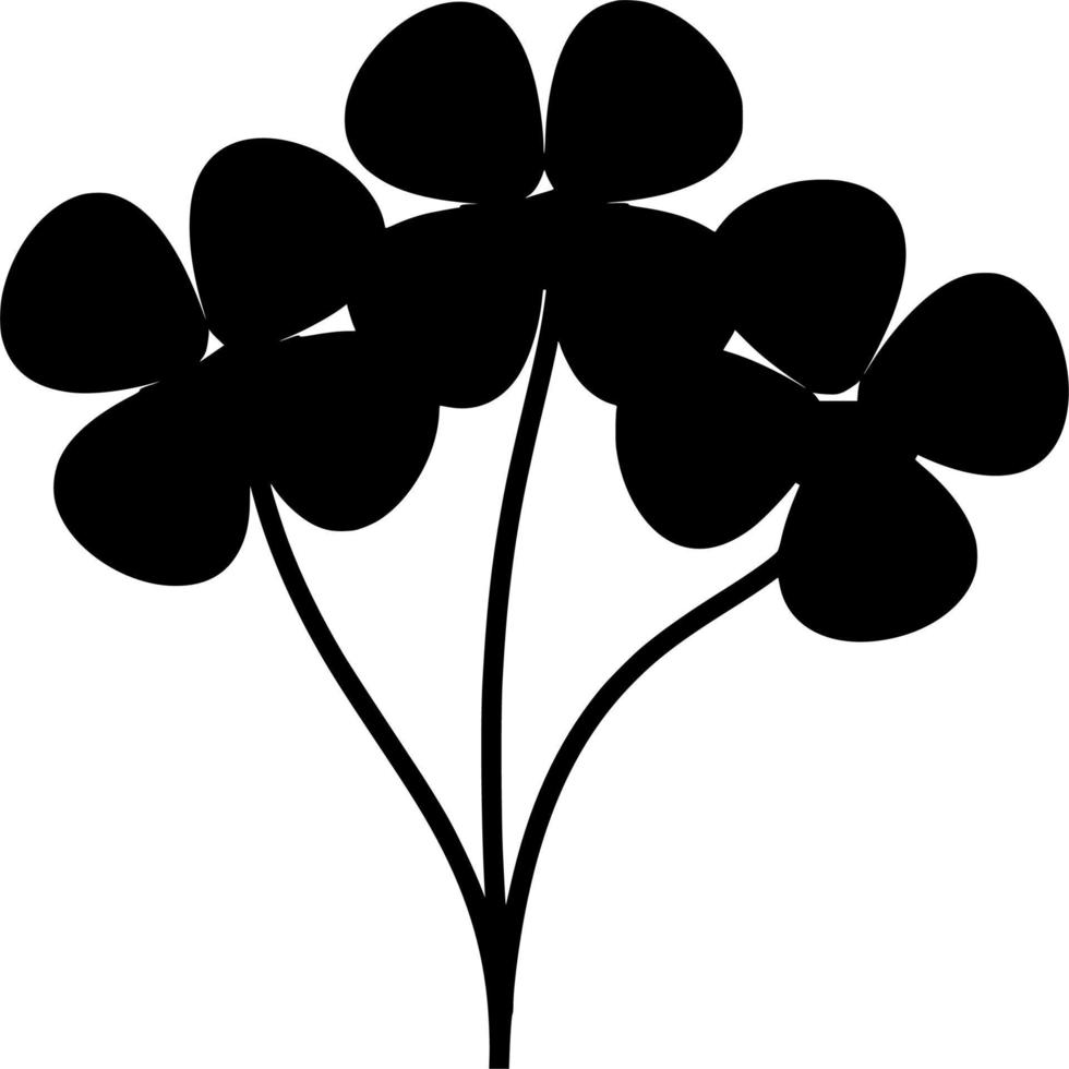 Vector silhouette of Flowers on white background