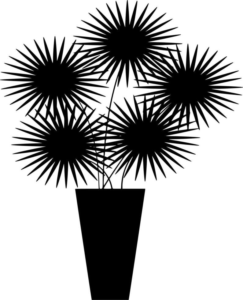 Vector silhouette of Flowers on white background
