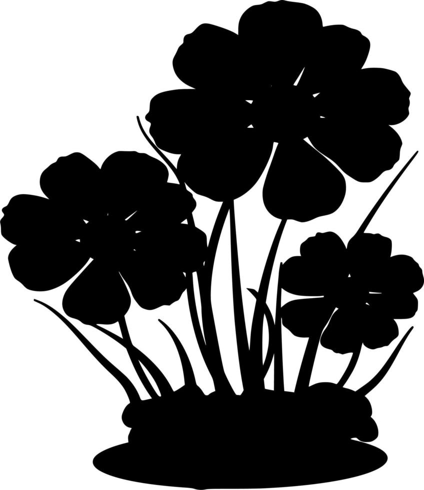 Vector silhouette of Flowers on white background