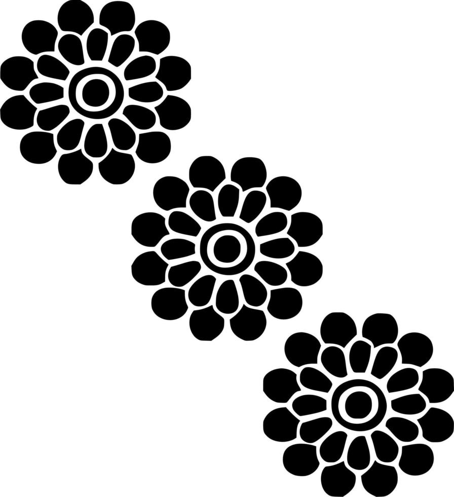 Vector silhouette of Flowers on white background