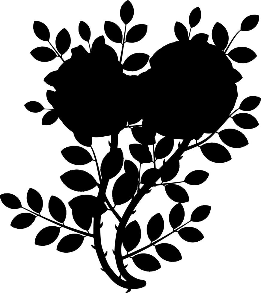 Vector silhouette of Flowers on white background