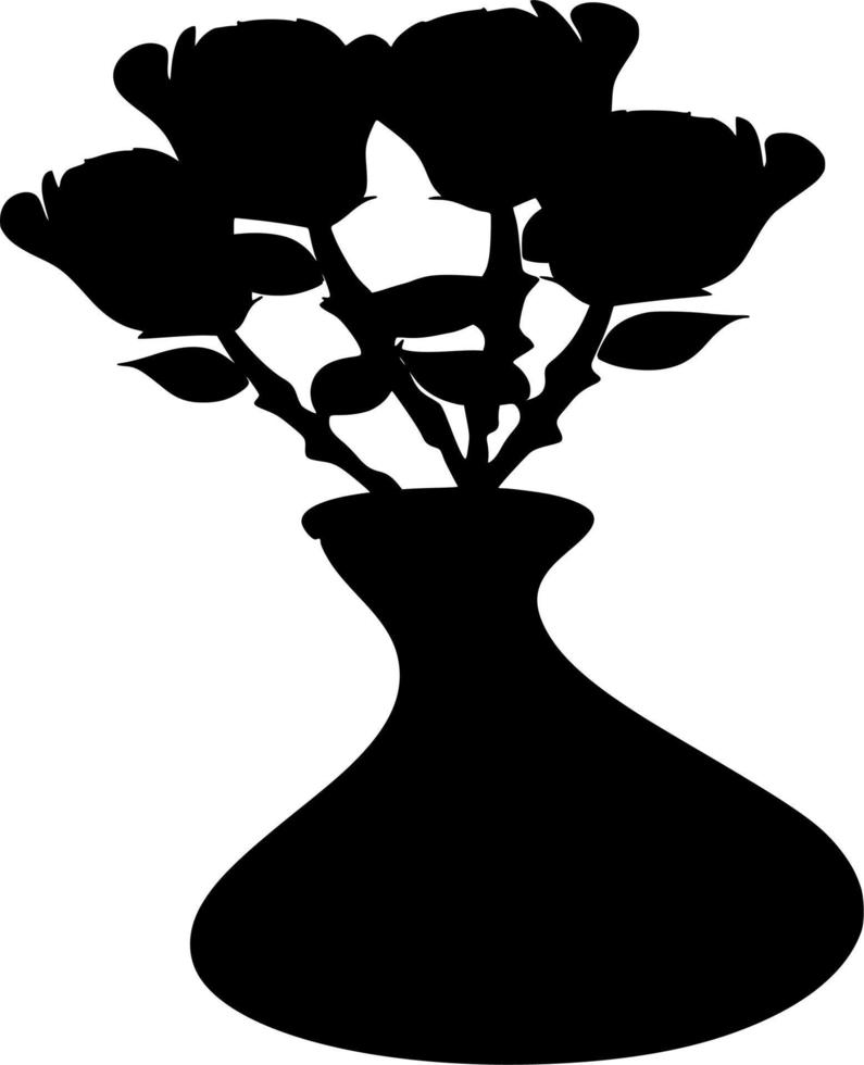 Vector silhouette of Flowers on white background