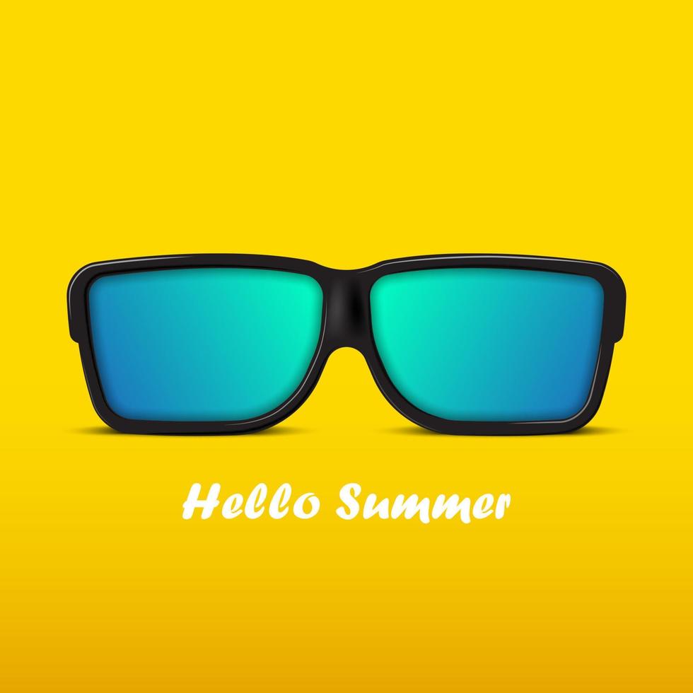 Sunglasses with hello summer, vector illustration