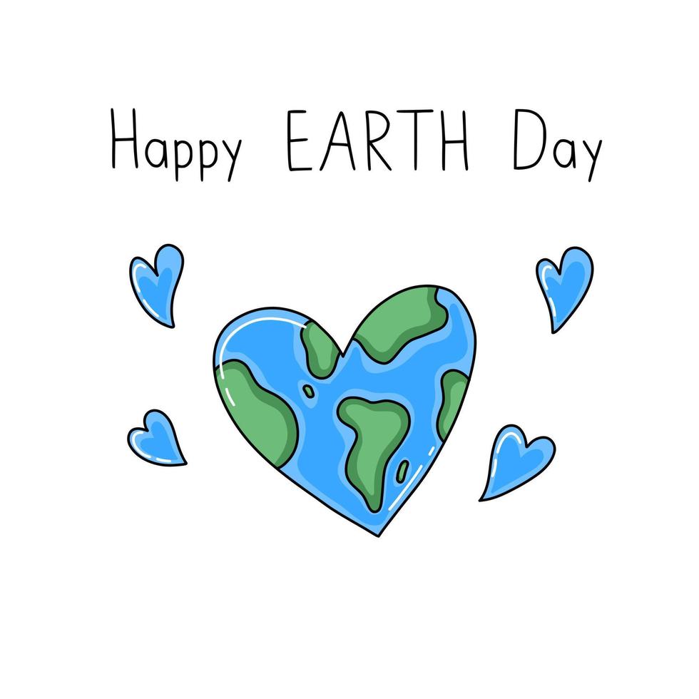 Happy Earth Day Greeting Card Vector Illustration Congratulations on Earth Day Save the Planet Clean and Healthy