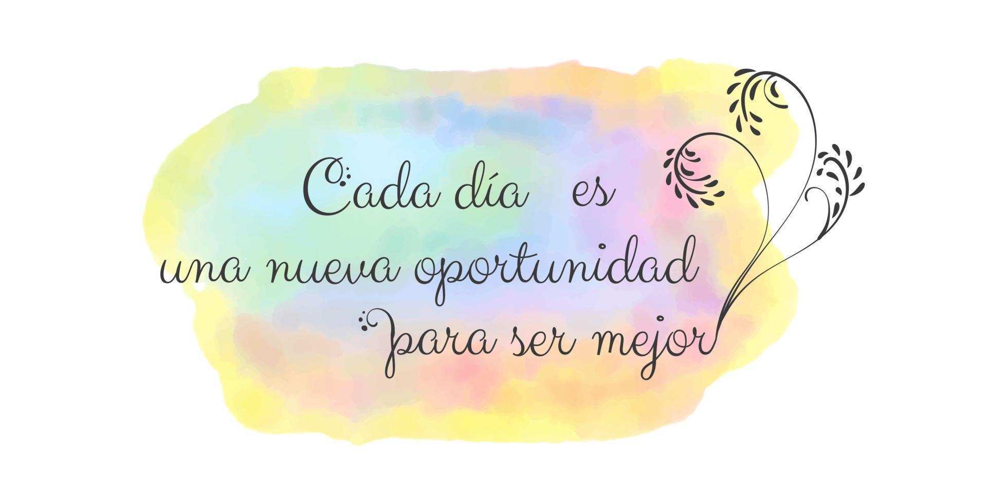 Motivational Phrase in spanish Affirmation and Lettering about Reaching a Goal and Believing in Yourself on Colorful Watercolor Background vector