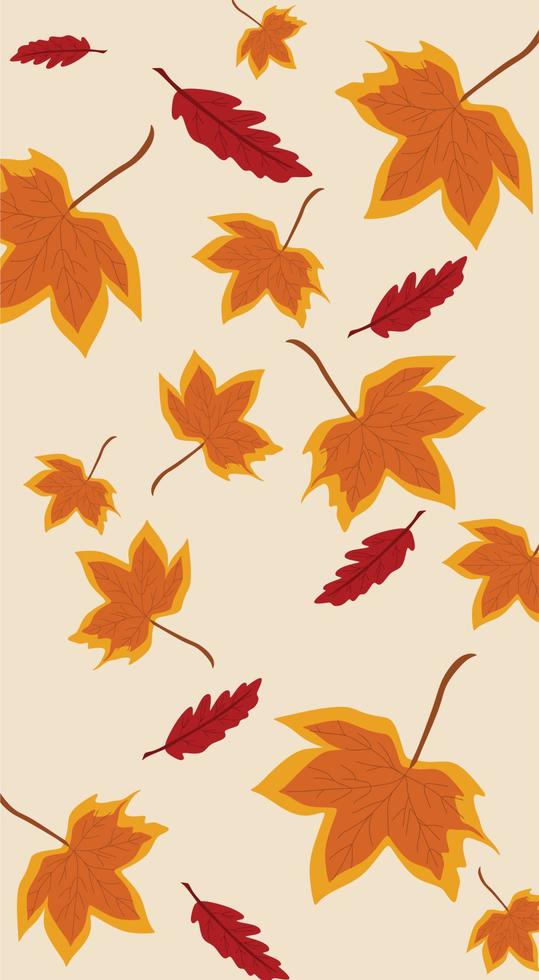 otoño hojas antecedentes y un fondo de pantalla de hojas con el palabras otoño en eso y pared diseño y fondo de pantalla diseño vector
