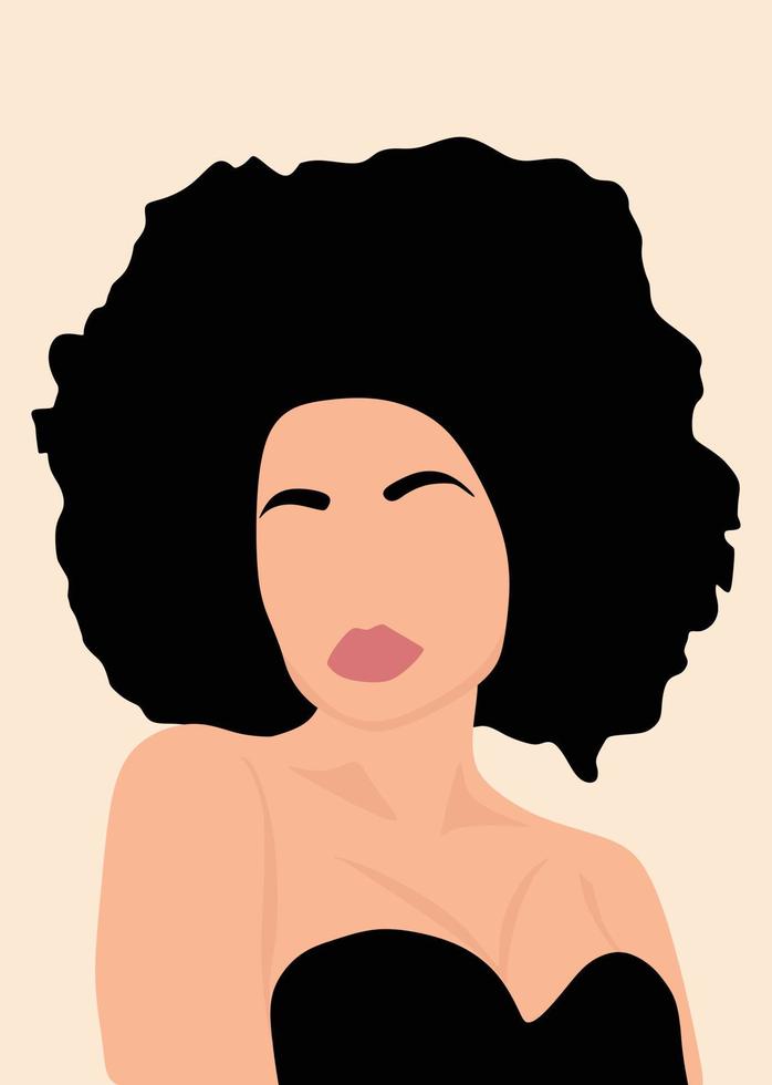 A woman with weave style hair and woman portrait illustrated vector design and beauty salon logo and lady face vector design and vector design and vector abstract face illustrated design