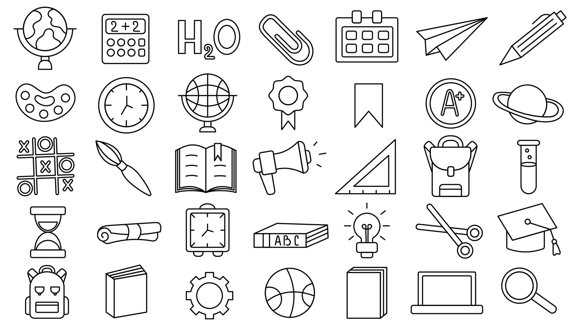 Business office accessories symbols collection Vector Image