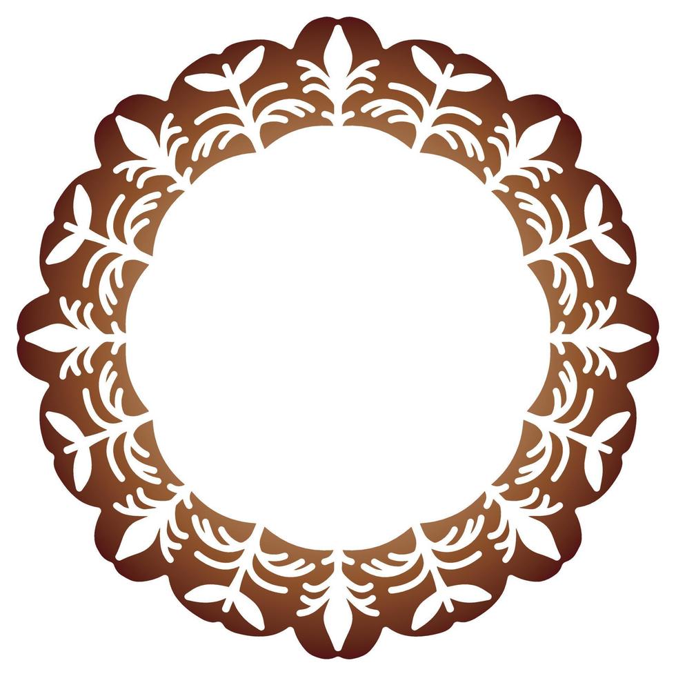 Abstract floral round frame stencil vector