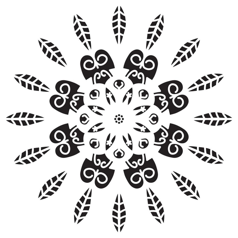 Mandala stencil abstract floral ornament vector