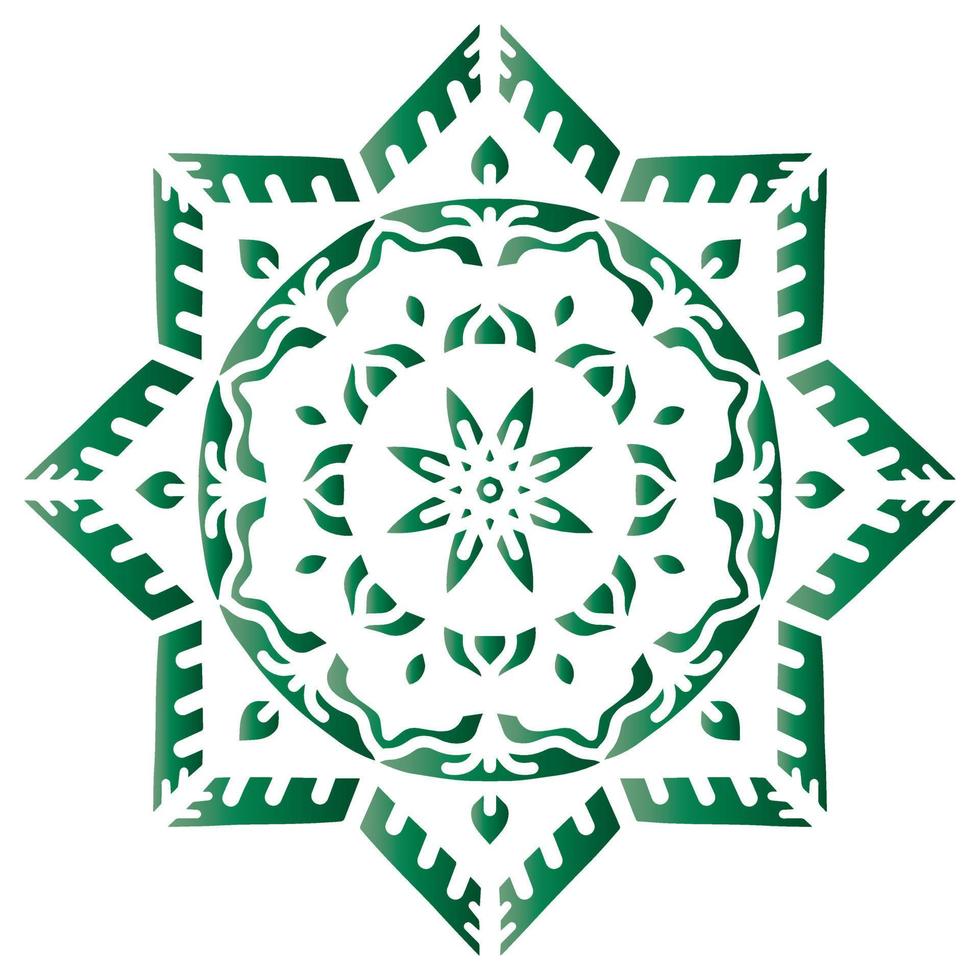 Islamic stencil mandala round lace pattern vector