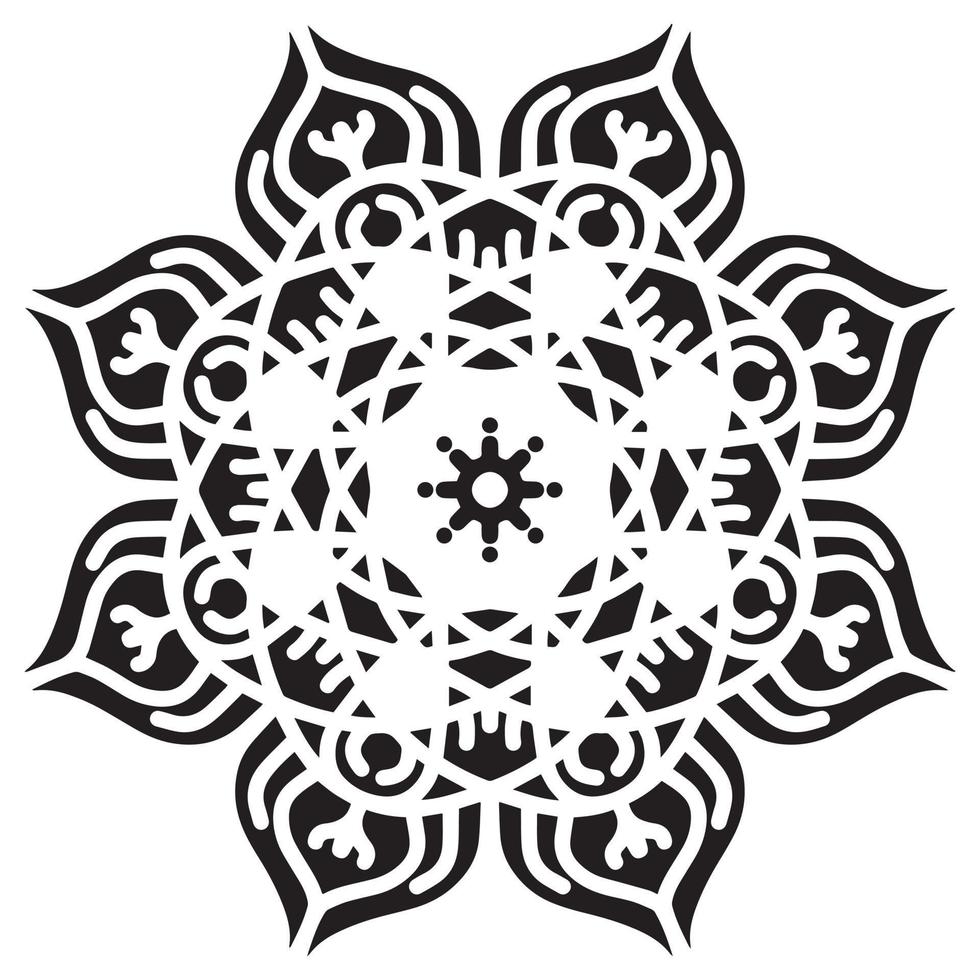 Mandala pattern stencil abstract floral ornament vector