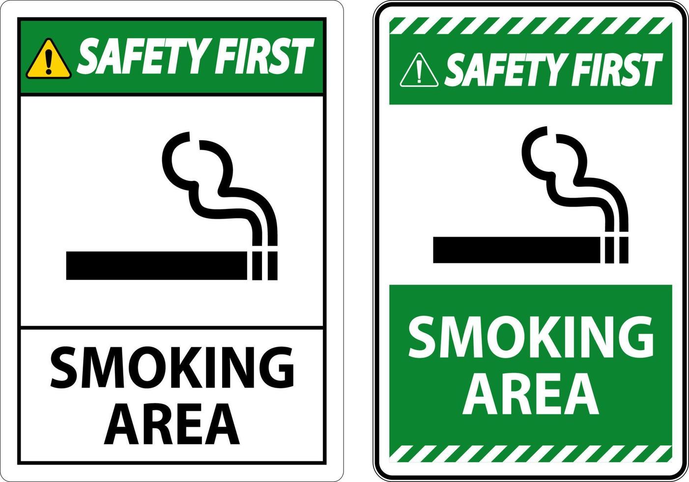 Sign showing allowed smoking area spots On White Background vector