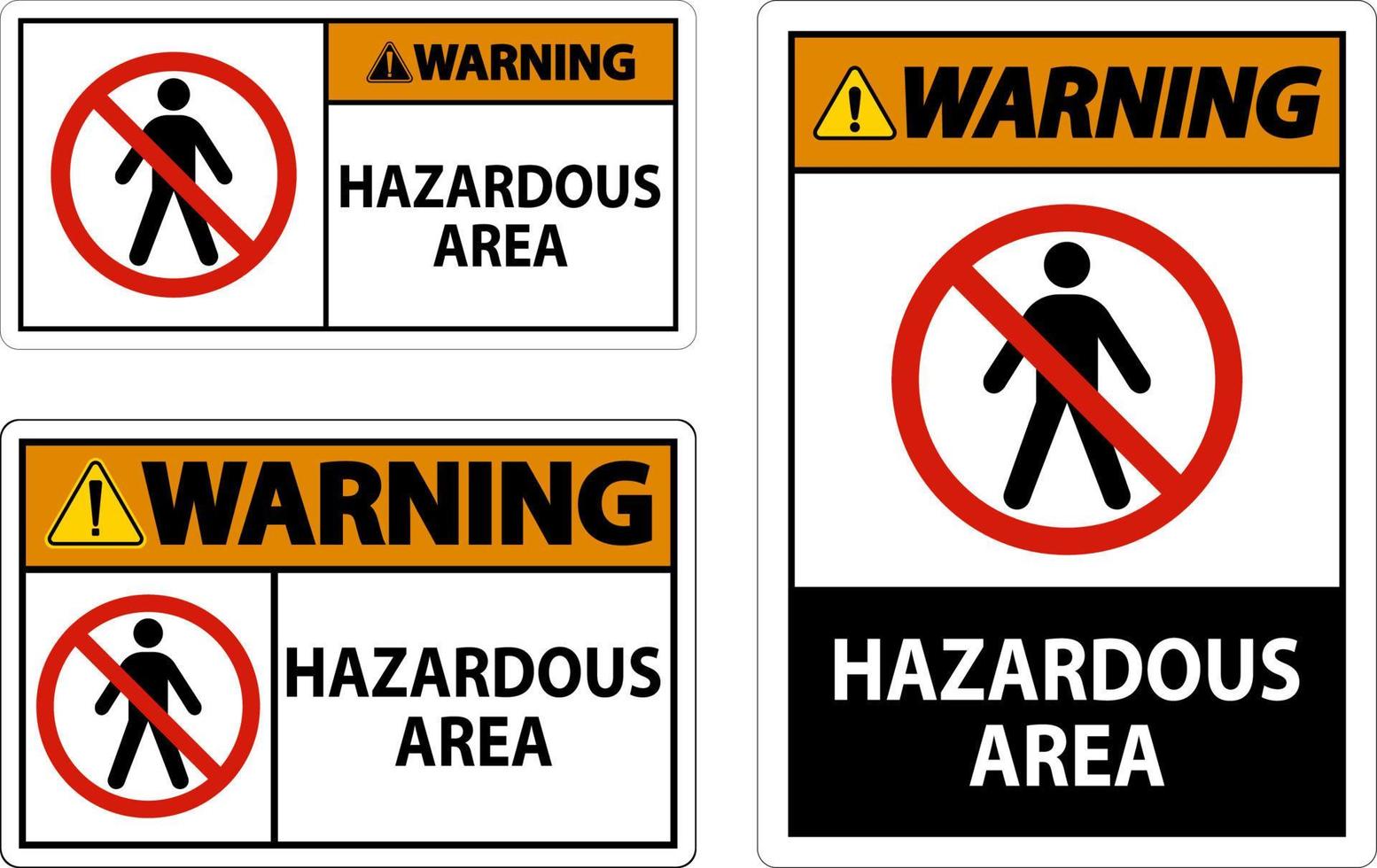 Warning Sign Hazardous Area Sign On White Background vector