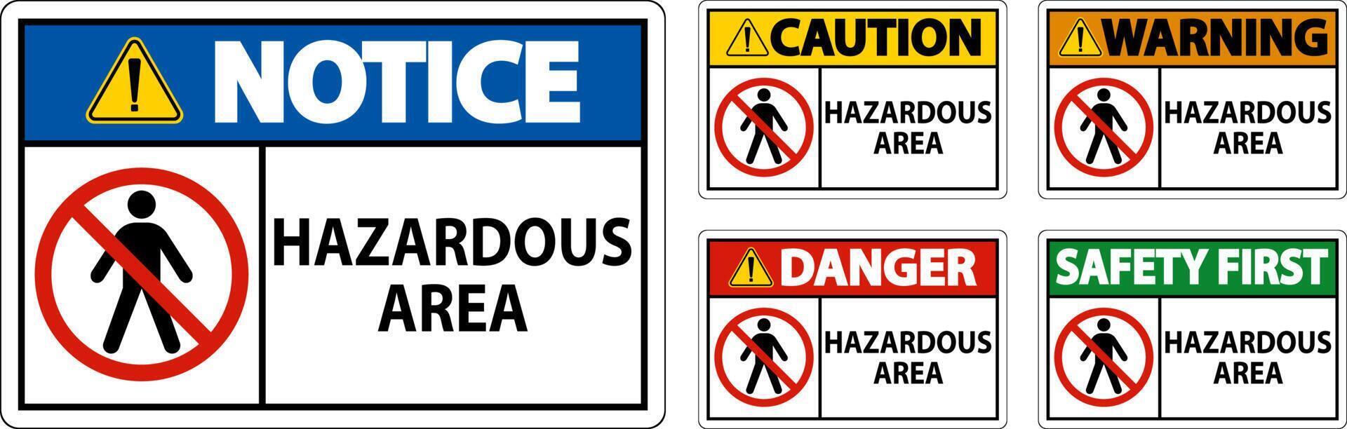 Danger Sign Hazardous Area Sign On White Background vector